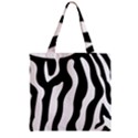 Zebra horse skin pattern black and white Zipper Grocery Tote Bag View1