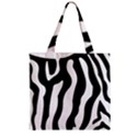 Zebra horse skin pattern black and white Zipper Grocery Tote Bag View2
