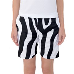 Zebra Horse Skin Pattern Black And White Women s Basketball Shorts by picsaspassion
