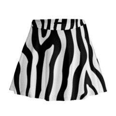 Zebra Horse Skin Pattern Black And White Mini Flare Skirt