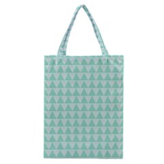 Mint Color Triangle Pattern Classic Tote Bag by picsaspassion