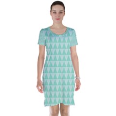 Mint Color Triangle Pattern Short Sleeve Nightdress by picsaspassion