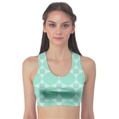 Mint Color Star - Triangle Pattern Sports Bra by picsaspassion
