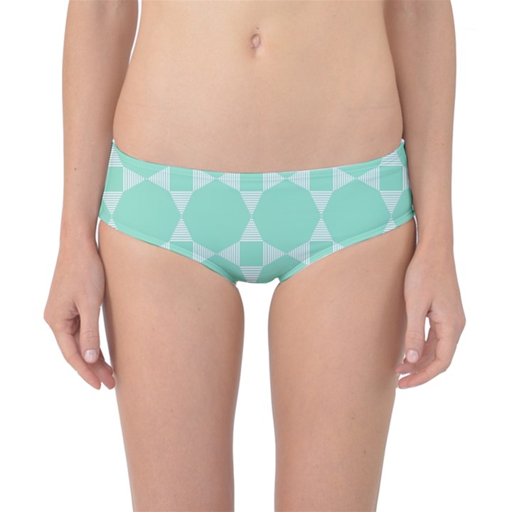 Mint color star - triangle pattern Classic Bikini Bottoms