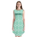 Mint color star - triangle pattern Sleeveless Chiffon Dress   View1