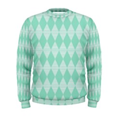 Mint Color Diamond Shape Pattern Men s Sweatshirt by picsaspassion