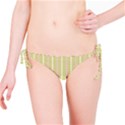 Summer sand color pink and yellow stripes Bikini Bottom View1