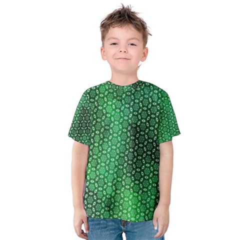 Green Abstract Forest Kids  Cotton Tee by DanaeStudio