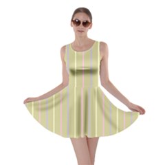 Summer Sand Color Lilac Pink Yellow Stripes Pattern Skater Dress by picsaspassion