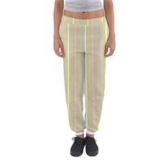 Summer Sand Color Lilac Pink Yellow Stripes Pattern Women s Jogger Sweatpants by picsaspassion
