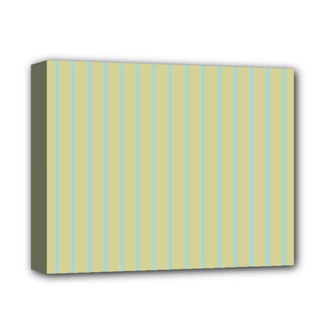 Summer Sand Color Blue Stripes Pattern Deluxe Canvas 14  X 11  by picsaspassion
