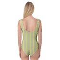 Summer sand color blue and yellow stripes pattern Princess Tank Leotard  View2