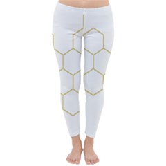 Honeycomb Pattern Graphic Design Winter Leggings  by picsaspassion