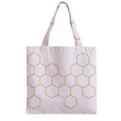 Honeycomb Pattern Graphic Design Zipper Grocery Tote Bag
