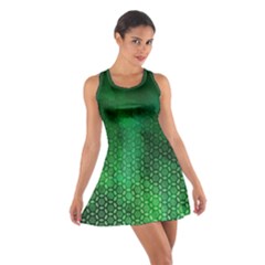 Ombre Green Abstract Forest Cotton Racerback Dress by DanaeStudio