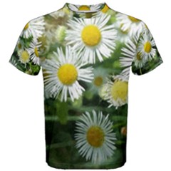 White summer flowers, watercolor painting Men s Cotton Tee