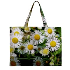 White Summer Flowers, Watercolor Painting Zipper Mini Tote Bag
