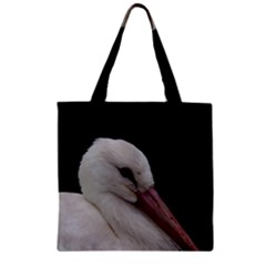 Wild Stork Bird Zipper Grocery Tote Bag