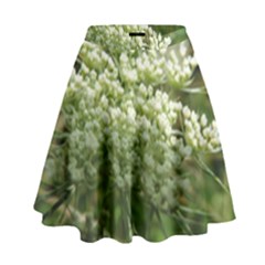 White Summer Flowers High Waist Skirt by picsaspassion