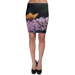 Butterfly Sitting On Flowers Bodycon Skirt