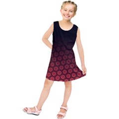 Ombre Black And Red Passion Floral Pattern Kids  Tunic Dress by DanaeStudio