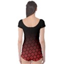Ombre Black and Red Passion Floral Pattern Boyleg Leotard  View2