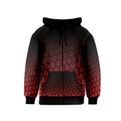 Ombre Black And Red Passion Floral Pattern Kids  Zipper Hoodie by DanaeStudio