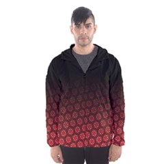 Ombre Black And Red Passion Floral Pattern Hooded Wind Breaker (men) by DanaeStudio
