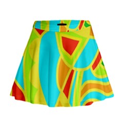 Colorful Decor Mini Flare Skirt