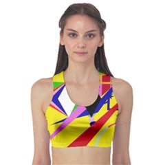 Yellow Abstraction Sports Bra