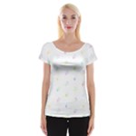 Star Pattern Women s Cap Sleeve Top