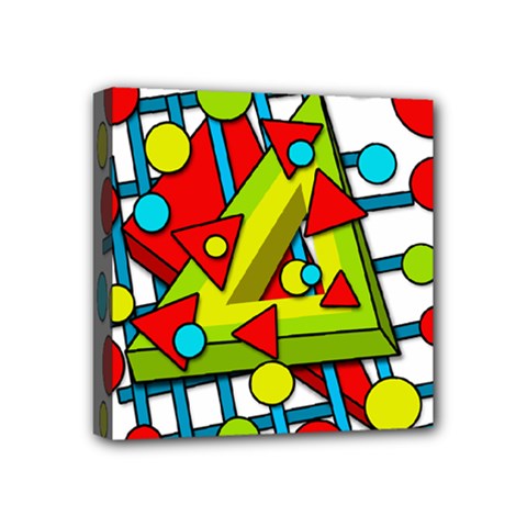 Crazy Geometric Art Mini Canvas 4  X 4  by Valentinaart