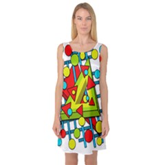 Crazy Geometric Art Sleeveless Satin Nightdress