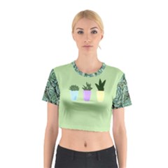 Succulents Cotton Crop Top