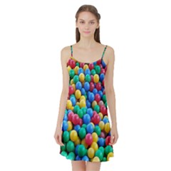 Funny Colorful Red Yellow Green Blue Kids Play Balls Satin Night Slip by yoursparklingshop