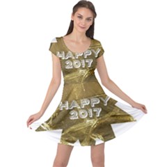 Happy New Year 2017 Gold White Star Cap Sleeve Dresses by yoursparklingshop