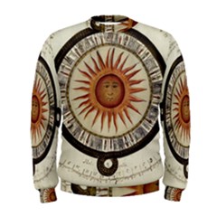 Ancient Aztec Sun Calendar 1790 Vintage Drawing Men s Sweatshirt by yoursparklingshop