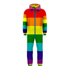 Colorful Stripes Lgbt Rainbow Flag Hooded Jumpsuit (kids)