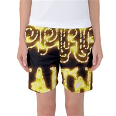 Happy Diwali Yellow Black Typography Women s Basketball Shorts by yoursparklingshop