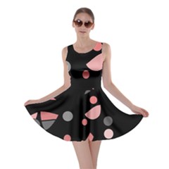 Pink And Gray Abstraction Skater Dress