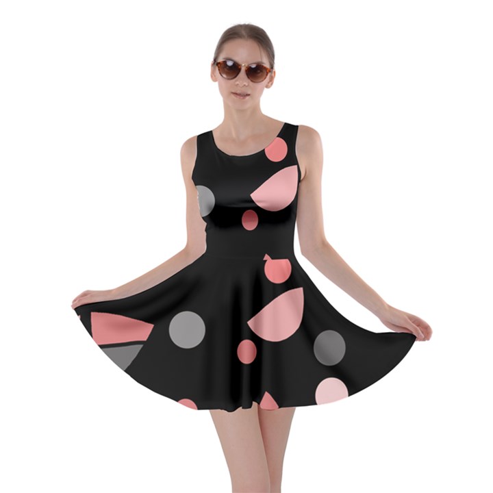 Pink and gray abstraction Skater Dress