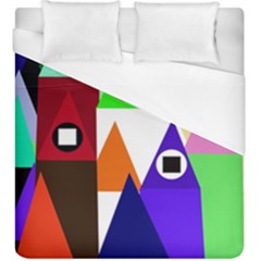 Colorful Houses  Duvet Cover (king Size) by Valentinaart