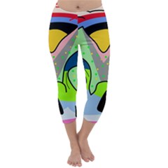 Colorful Landscape Capri Winter Leggings  by Valentinaart