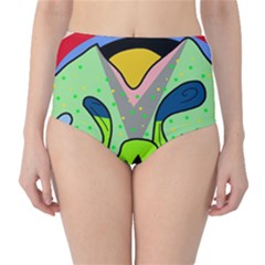 Colorful Landscape High-waist Bikini Bottoms by Valentinaart