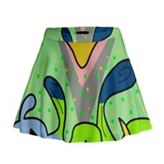 Colorful Landscape Mini Flare Skirt by Valentinaart