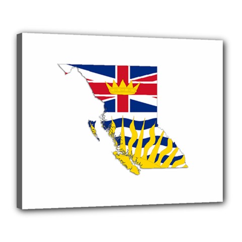 Flag Map Of British Columbia Canvas 20  X 16  by abbeyz71