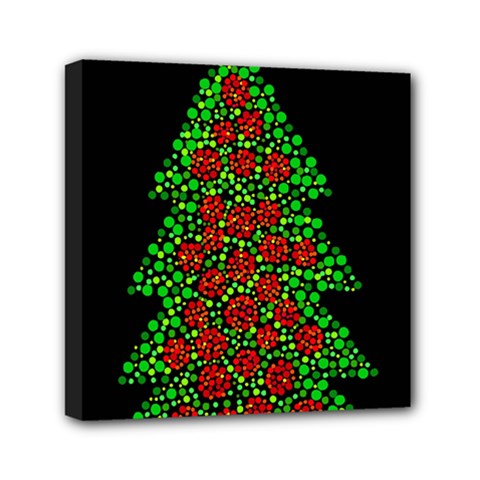 Sparkling Christmas Tree Mini Canvas 6  X 6  by Valentinaart