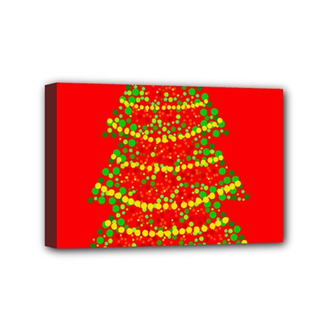 Sparkling Christmas Tree - Red Mini Canvas 6  X 4  by Valentinaart