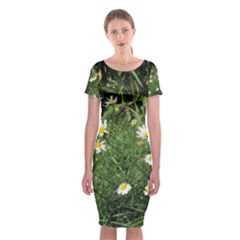 Wild Daisy Summer Flowers Classic Short Sleeve Midi Dress by picsaspassion