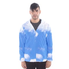 Summer Clouds And Blue Sky Hooded Wind Breaker (men) by picsaspassion